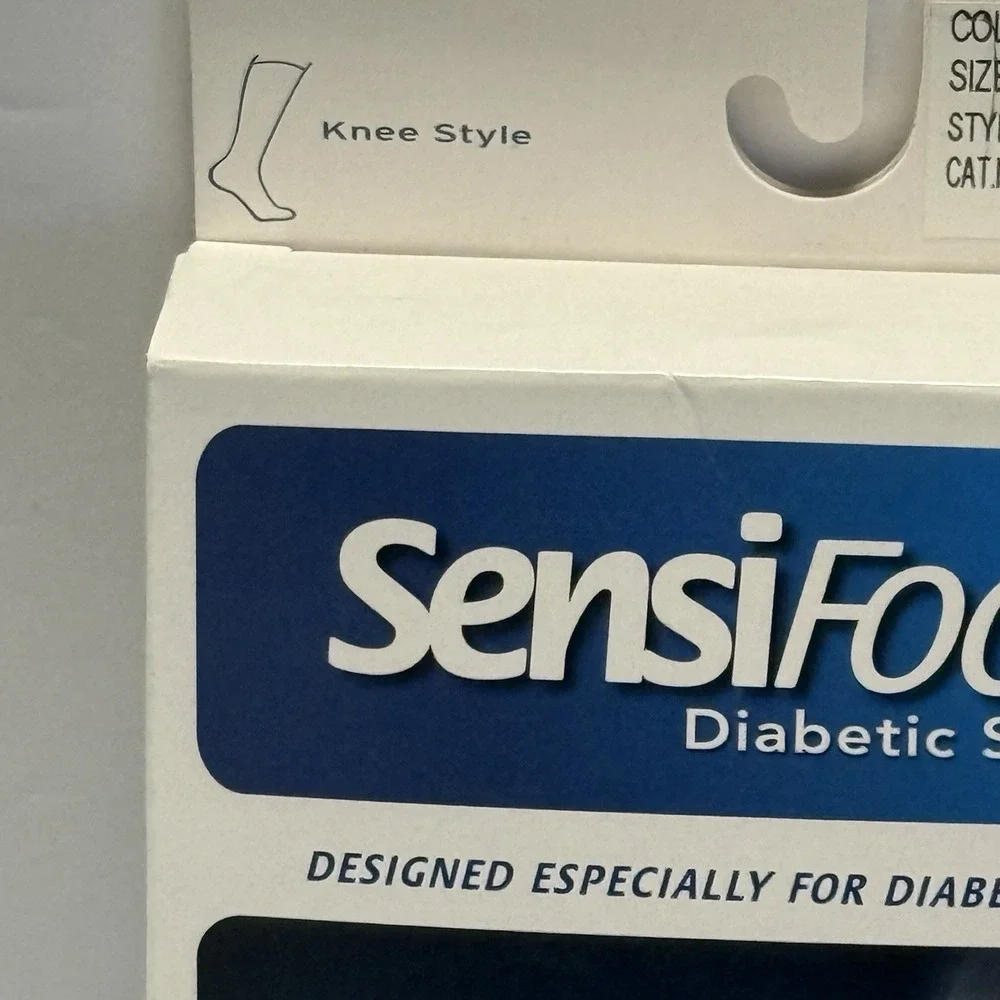 SensiFoot Jobst Diabetic Sock Color Black Knee Style Medium Size